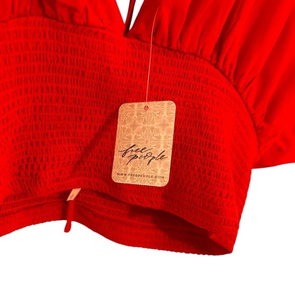 Free People Ava V-Neck Tie Back Top- Size Small - Picture 9 of 14